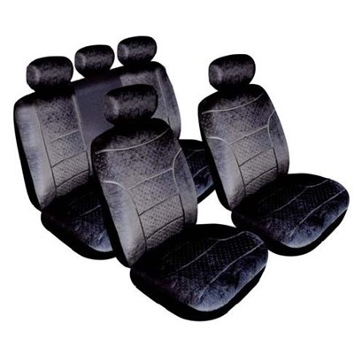 Domino Black Full Set Car Seat Covers