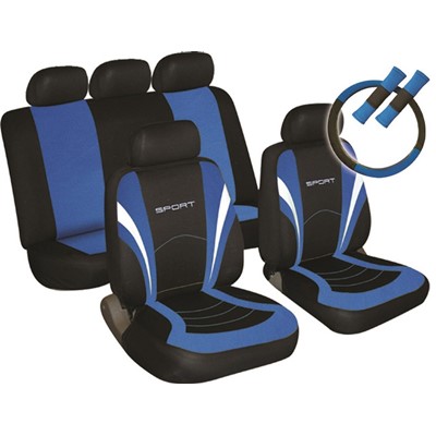 Sport Pack - Full Set + Steering Wheel + Seat Belt Pad-Blue