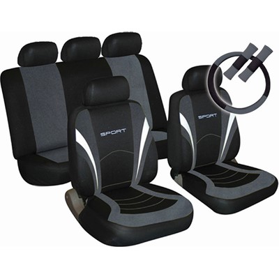 Sport Pack - Full Set + Steering Wheel + Seat Belt Pad - Grey