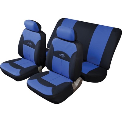 Celsius - Standard Full Set - Black/Blue - Velour Car Seat Covers