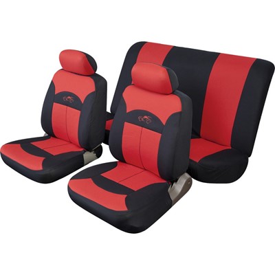 Celsius - Standard Full Set - Black/Red - Velour Car Seat Covers