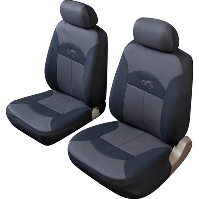 Celsius - Front Pair - Black/Grey - Velour Car Seat Covers