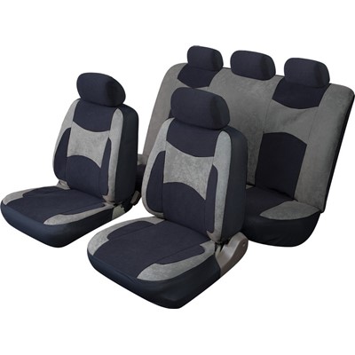 Escape - Standard Full Set - Black/Grey - Velour Car Seat Covers
