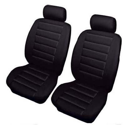 Leatherlook Front Pair Black Car Seat Covers