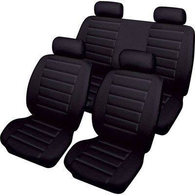 Leatherlook Full Set - Black Car Seat Covers