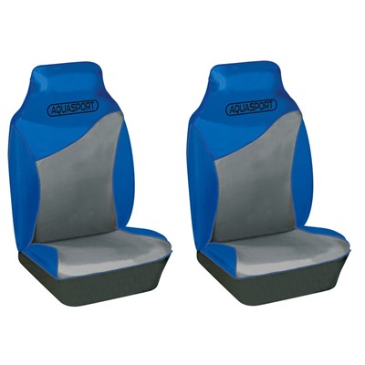 Aquasport-Grey/Blue High Back Front Pair Car Seat Covers