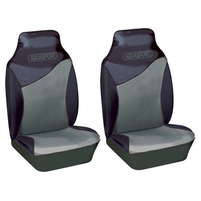 Aquasport - Grey/Black Hi-Back Front Pair Car Seat Covers