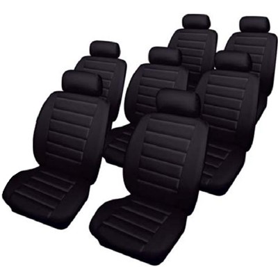 VW Sharan Leatherlook - Full Set - Black Car Seat Covers