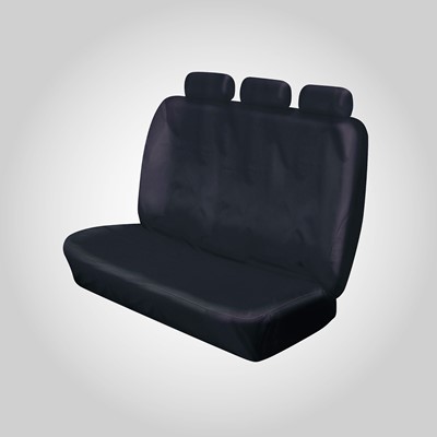 Triple Bench Seat Cover (with headrests), Black