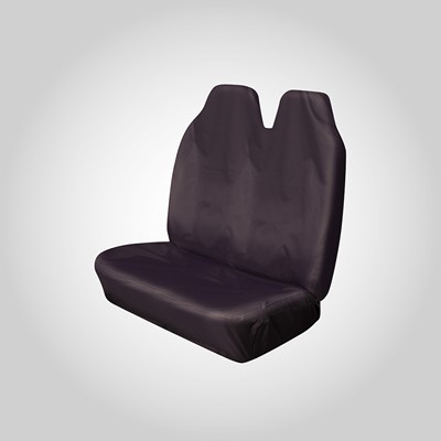 Double Passenger Airbag Compatible Universal Seat Cover - Black