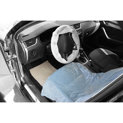 Seat Protector, Floor Mat, Steering Wheel Cover Sets (150 sets per roll